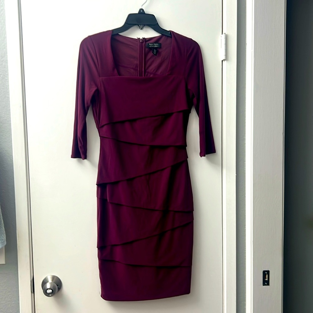 Elegant Burgundy sheath jersey Dress